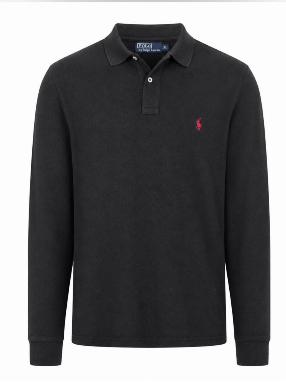 Polo Ralph Lauren Black Long Sleeve Polo Shirt XXL‎ Classic Red Pony Logo